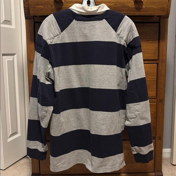 Polo by Ralph Lauren L/S Rugby Shirt Navy and Gray Stripes Men’s Size L - Picture 4 of 9